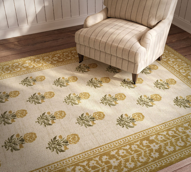 Bibury Collection area rug in a room